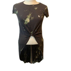 Zara Reverse Tie Dyed Hi Low‎ Tee Blouse